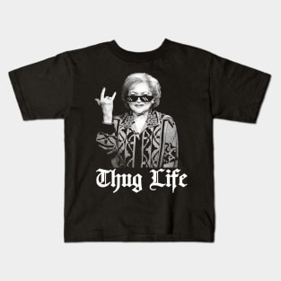 Thug Life Betty White  golden girl Kids T-Shirt